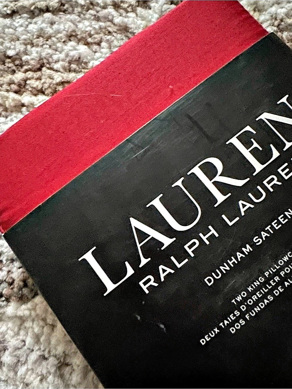 Ralph Lauren 2 King pillowcases Holiday Deep Red 100% Cotton NEW